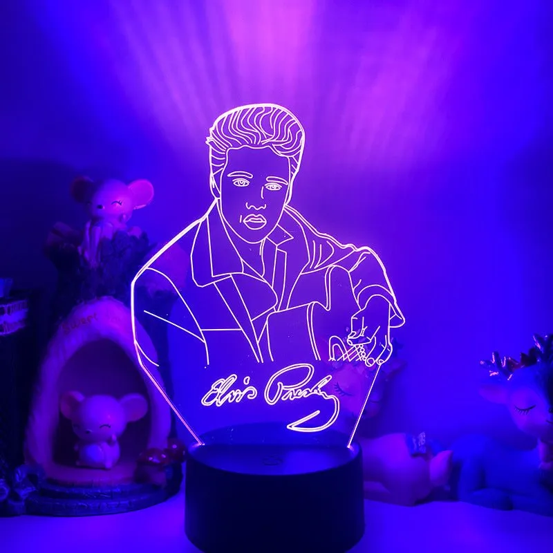 Elvis Presley King of Pop 3D LED Night Light Lamp